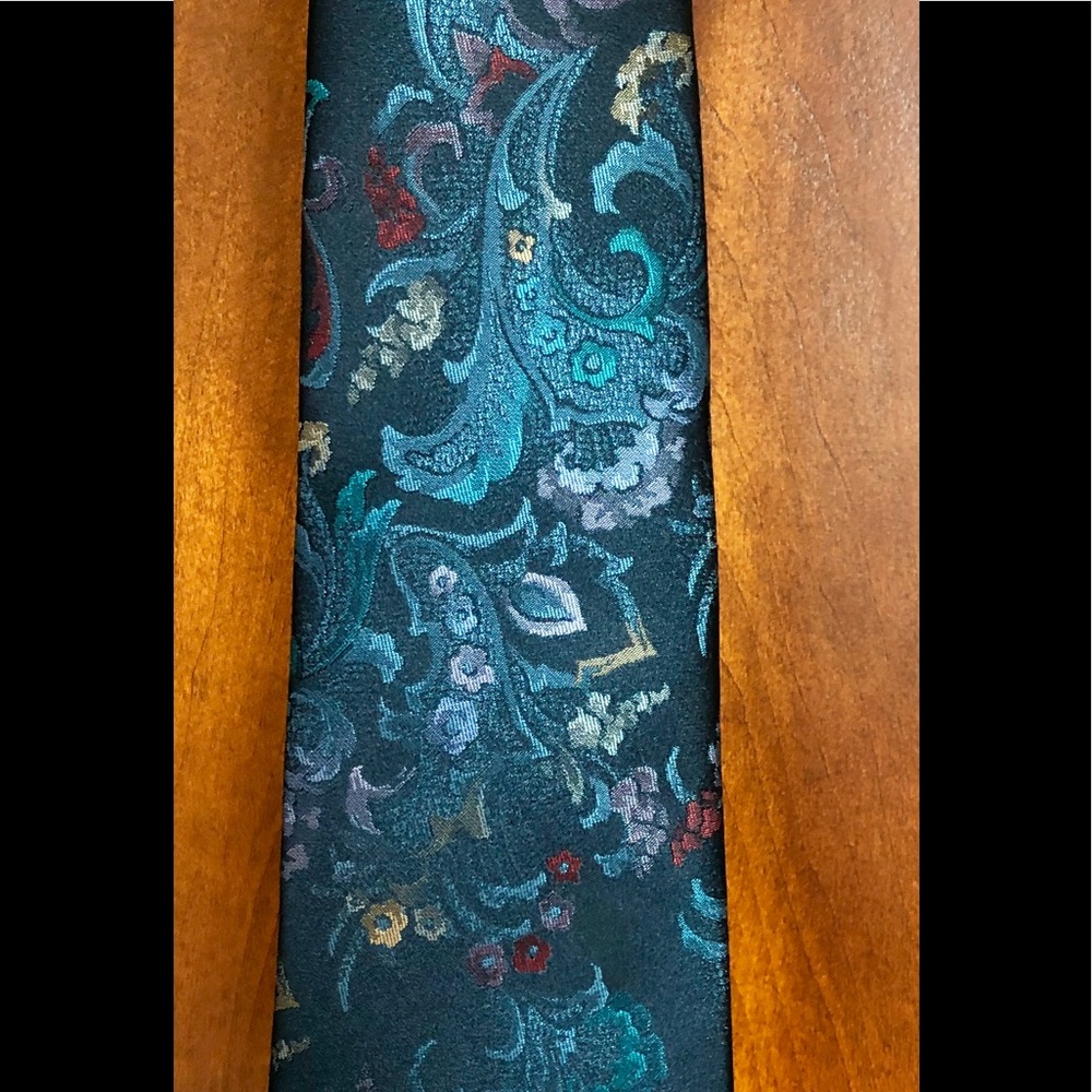 VTG Navy floral print tie
